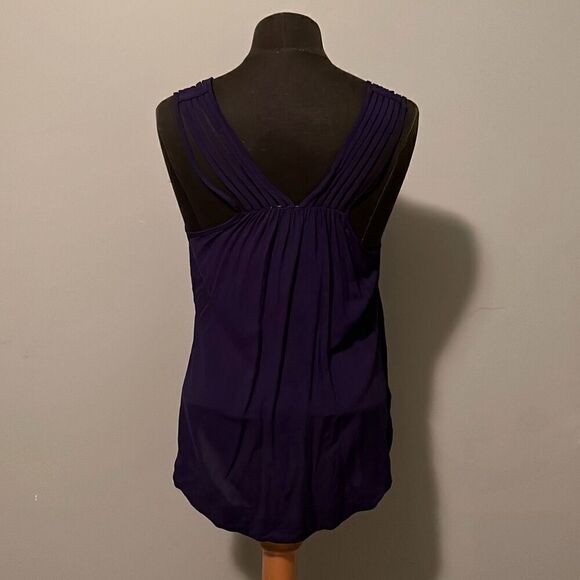 BCBGeneration Women's V-Neck High Low Hem Strappy Back Tank Top - Picture 4 of 8